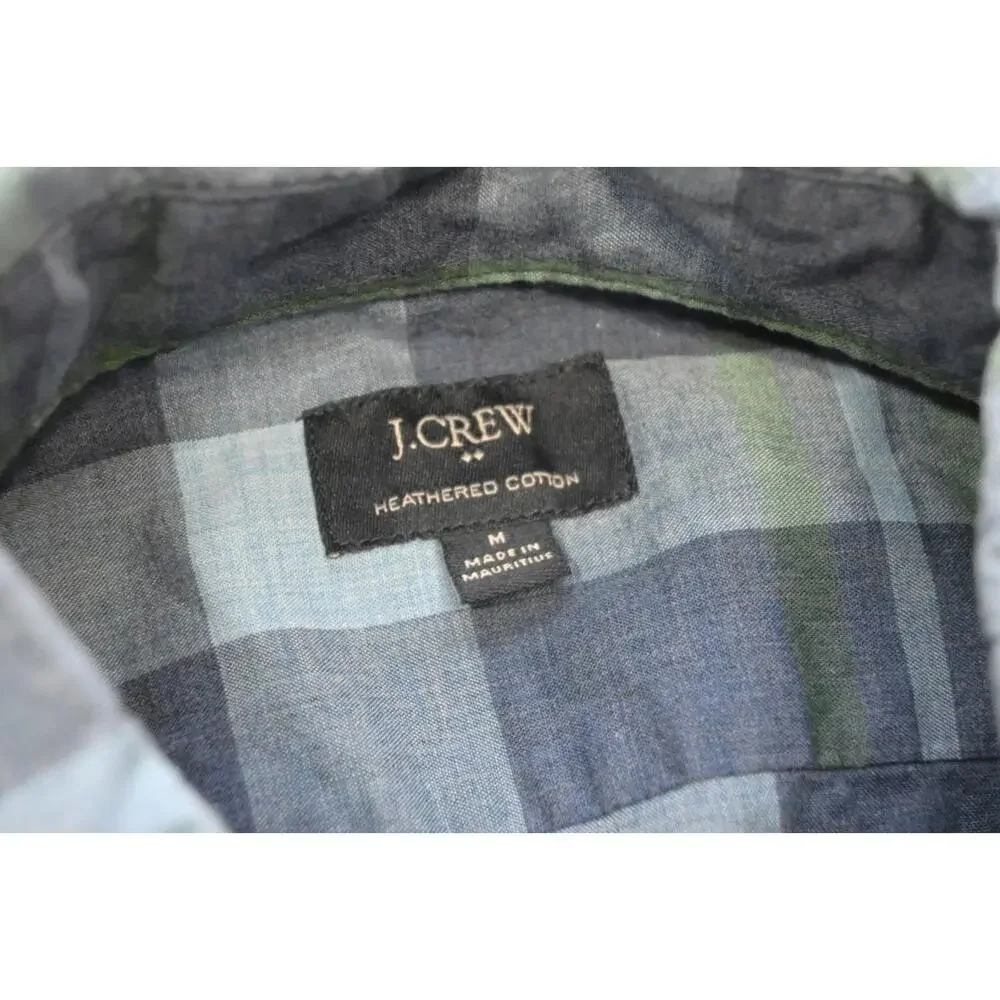 J‎ Crew Dress Shirt Heathered Cotton Plaid Long Sleeve Button Up Mens Medium